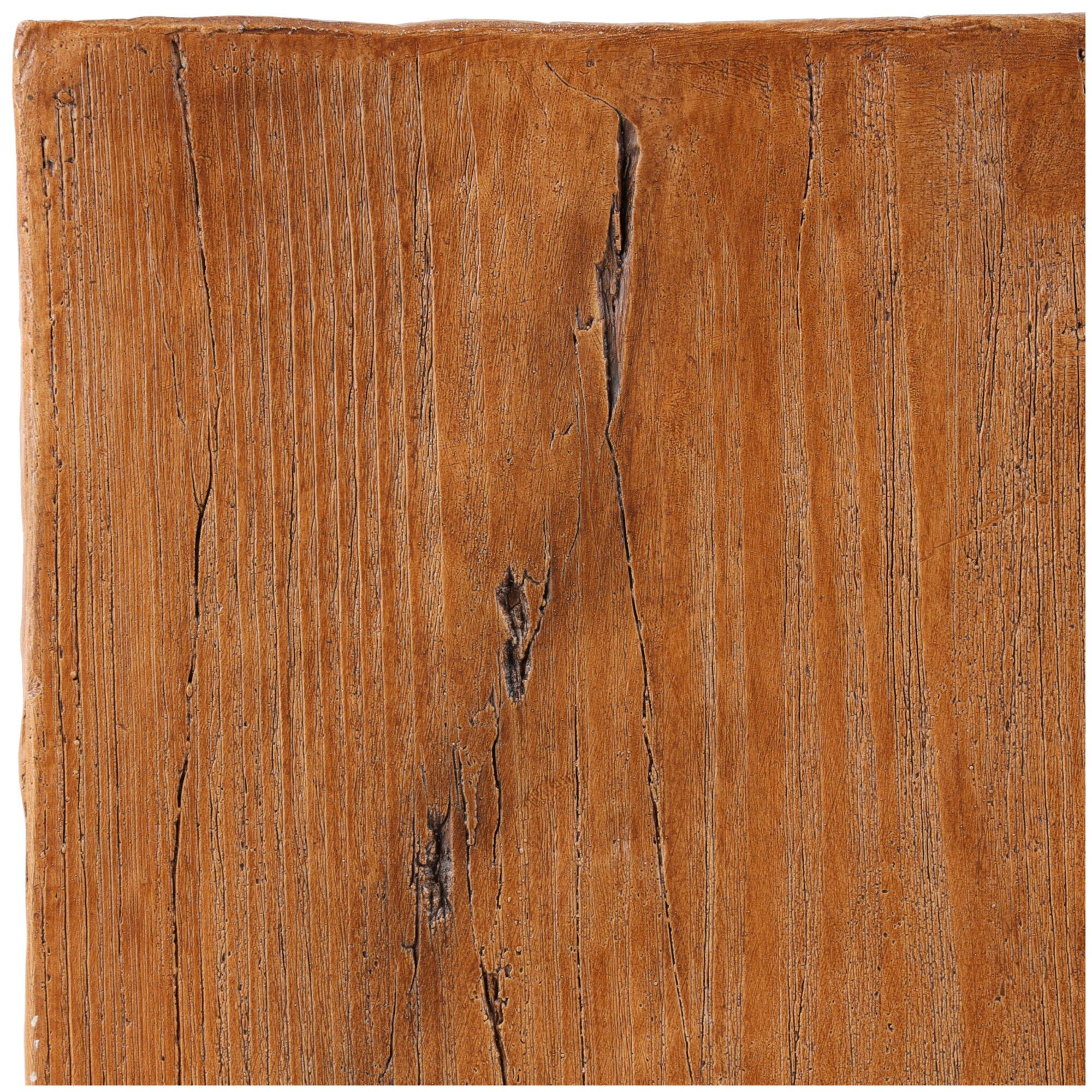 18" Natural Textured Wood Grain Outdoor Accent Table